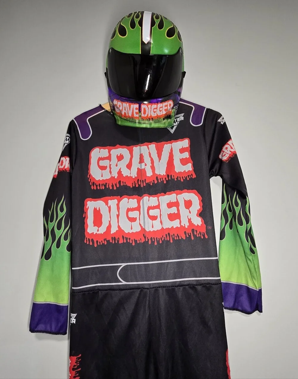 Grave Digger Kids Racing Costume - Black & Green